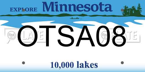 OTSA08 Minnesota License Plate