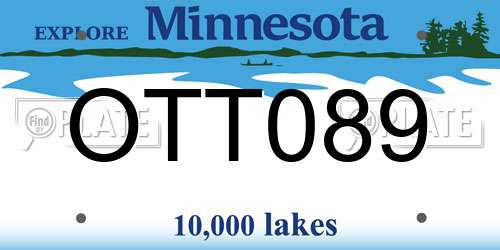 OTT089 Minnesota License Plate