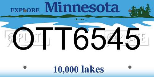 OTT6545 Minnesota License Plate