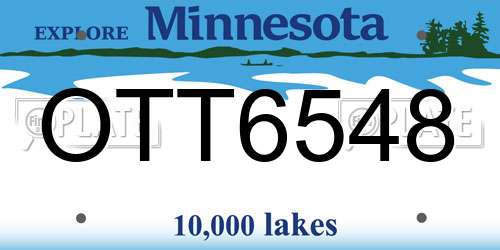 OTT6548 Minnesota License Plate
