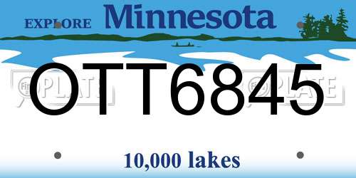 OTT6845 Minnesota License Plate