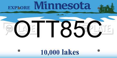 OTT85C Minnesota License Plate