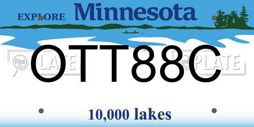 OTT88C Minnesota License Plate