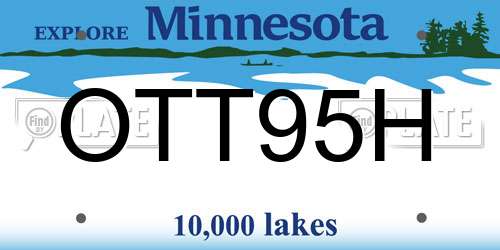 OTT95H Minnesota License Plate