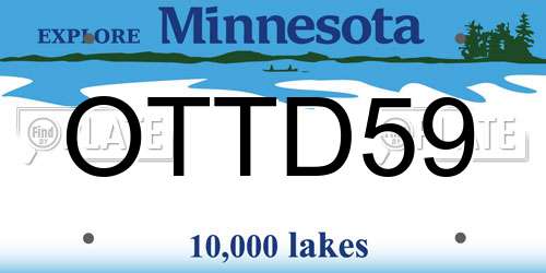 OTTD59 Minnesota License Plate