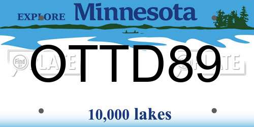 OTTD89 Minnesota License Plate