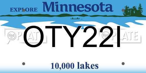 OTY22I Minnesota License Plate
