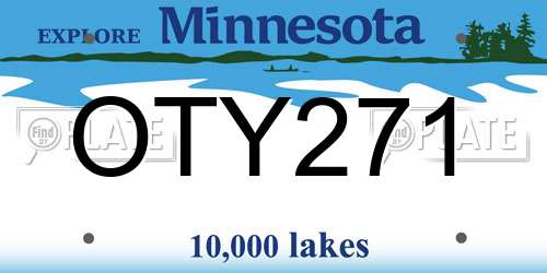 OTY271 Minnesota License Plate