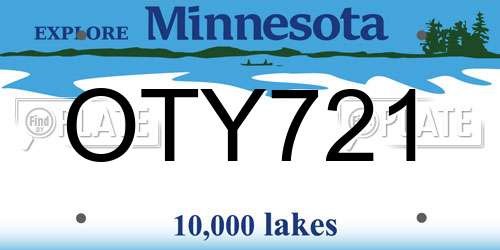 OTY721 Minnesota License Plate