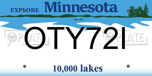 OTY72I Minnesota License Plate