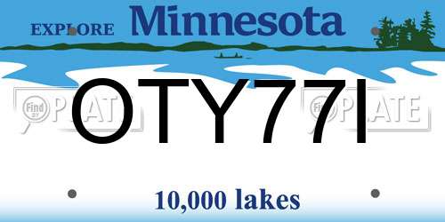 OTY77I Minnesota License Plate