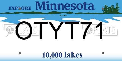 OTYT71 Minnesota License Plate