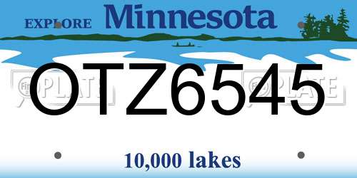 OTZ6545 Minnesota License Plate