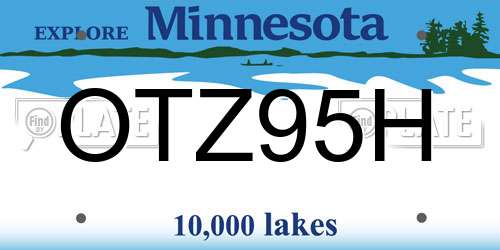 OTZ95H Minnesota License Plate