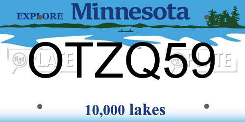 OTZQ59 Minnesota License Plate