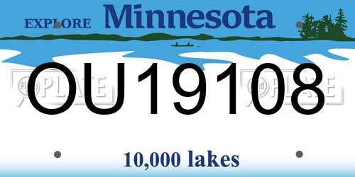 OU19108 Minnesota License Plate