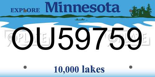OU59759 Minnesota License Plate