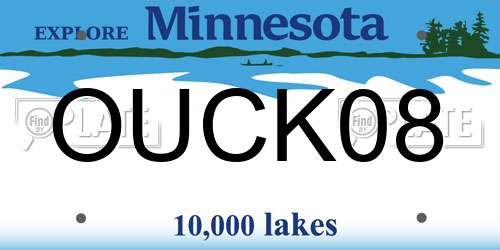 OUCK08 Minnesota License Plate