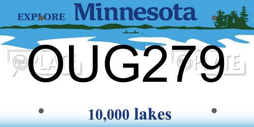 OUG279 Minnesota License Plate