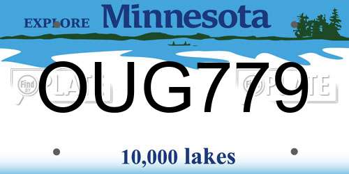 OUG779 Minnesota License Plate
