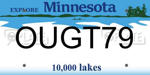 OUGT79 Minnesota License Plate