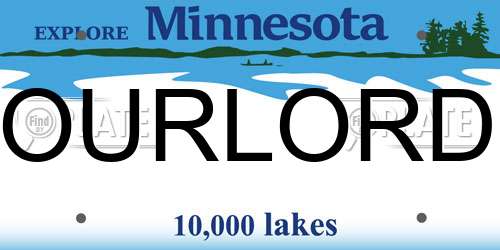 OURLORD Minnesota License Plate