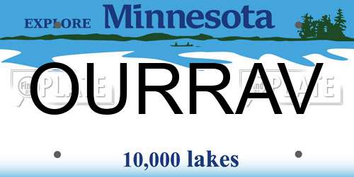 OURRAV Minnesota License Plate
