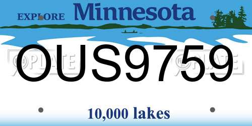 OUS9759 Minnesota License Plate