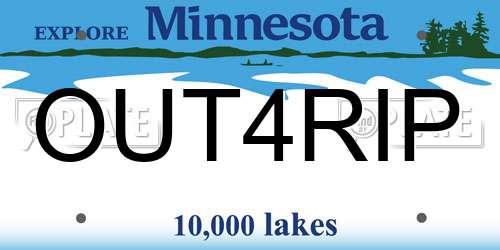 OUT4RIP Minnesota License Plate