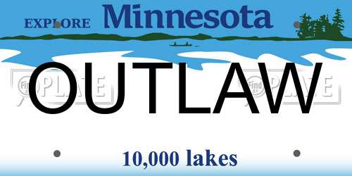 OUTLAW Minnesota License Plate