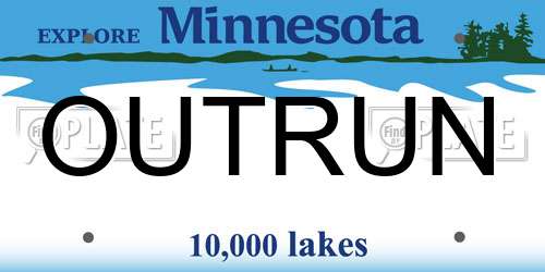 OUTRUN Minnesota License Plate