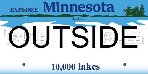 OUTSIDE Minnesota License Plate
