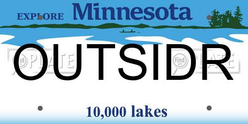 OUTSIDR Minnesota License Plate