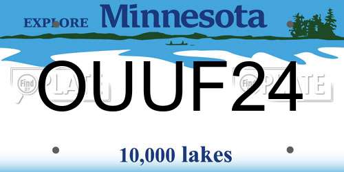 OUUF24 Minnesota License Plate