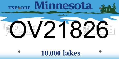 OV21826 Minnesota License Plate