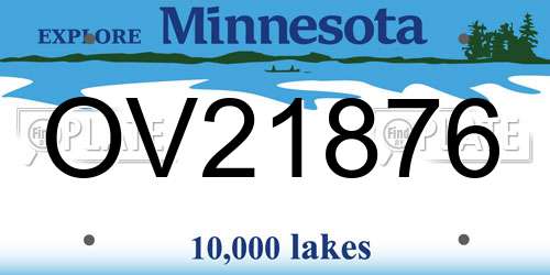 OV21876 Minnesota License Plate