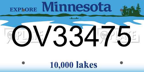OV33475 Minnesota License Plate