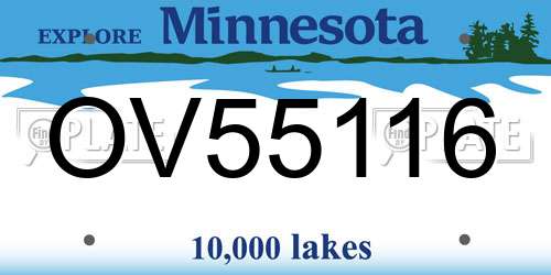 OV55116 Minnesota License Plate