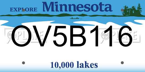 OV5B116 Minnesota License Plate