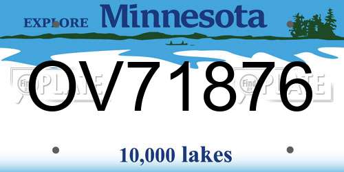 OV71876 Minnesota License Plate