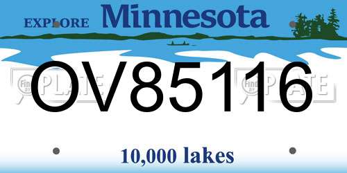 OV85116 Minnesota License Plate