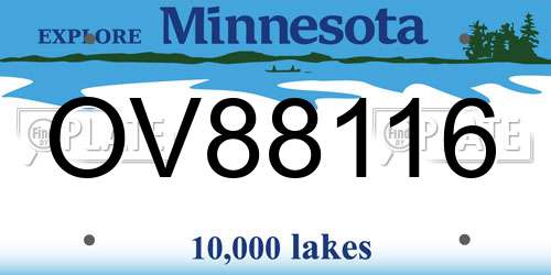 OV88116 Minnesota License Plate