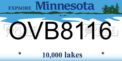 OVB8116 Minnesota License Plate