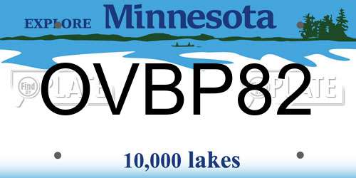 OVBP82 Minnesota License Plate