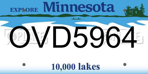 OVD5964 Minnesota License Plate