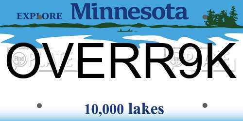 OVERR9K Minnesota License Plate