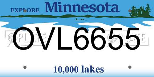 OVL6655 Minnesota License Plate