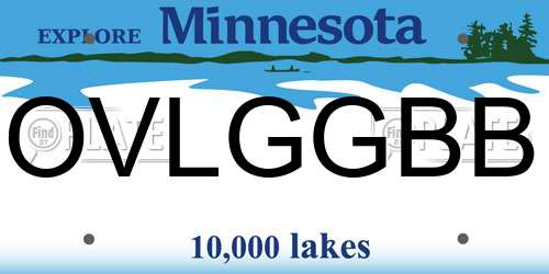 OVLGGBB Minnesota License Plate