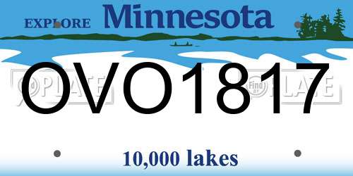 OVO1817 Minnesota License Plate