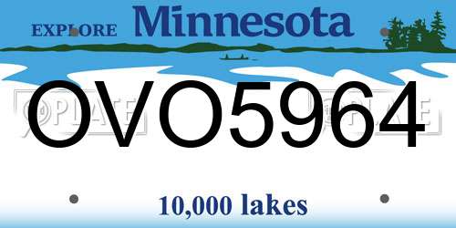 OVO5964 Minnesota License Plate
